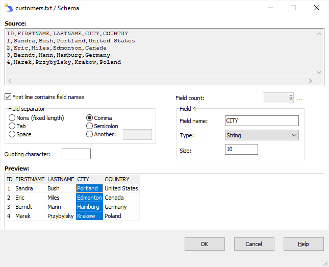 Creating Text Schema